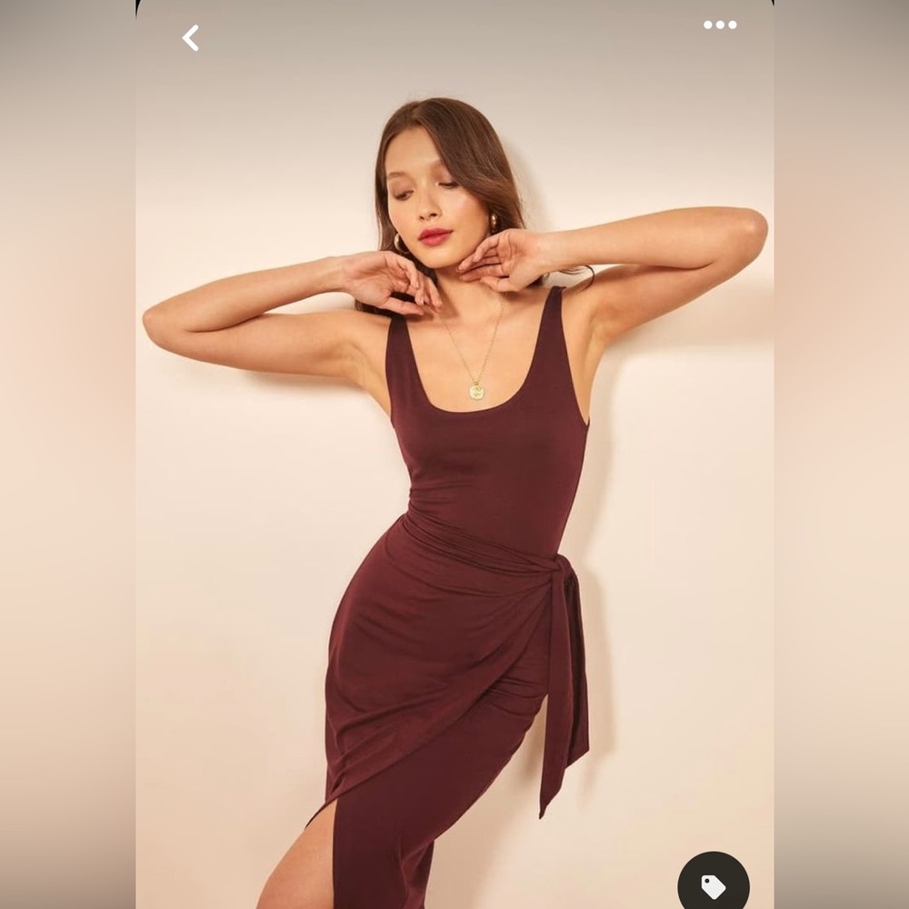 Reformation brown wrap dress